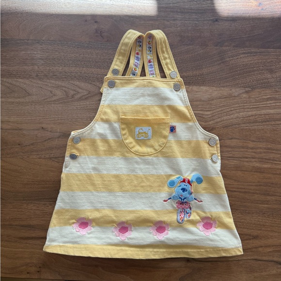 Nickelodeon Other - Vintage Y2K Blue’s Clues Embroidered Yellow Stripe Dress Skirtall size 3T